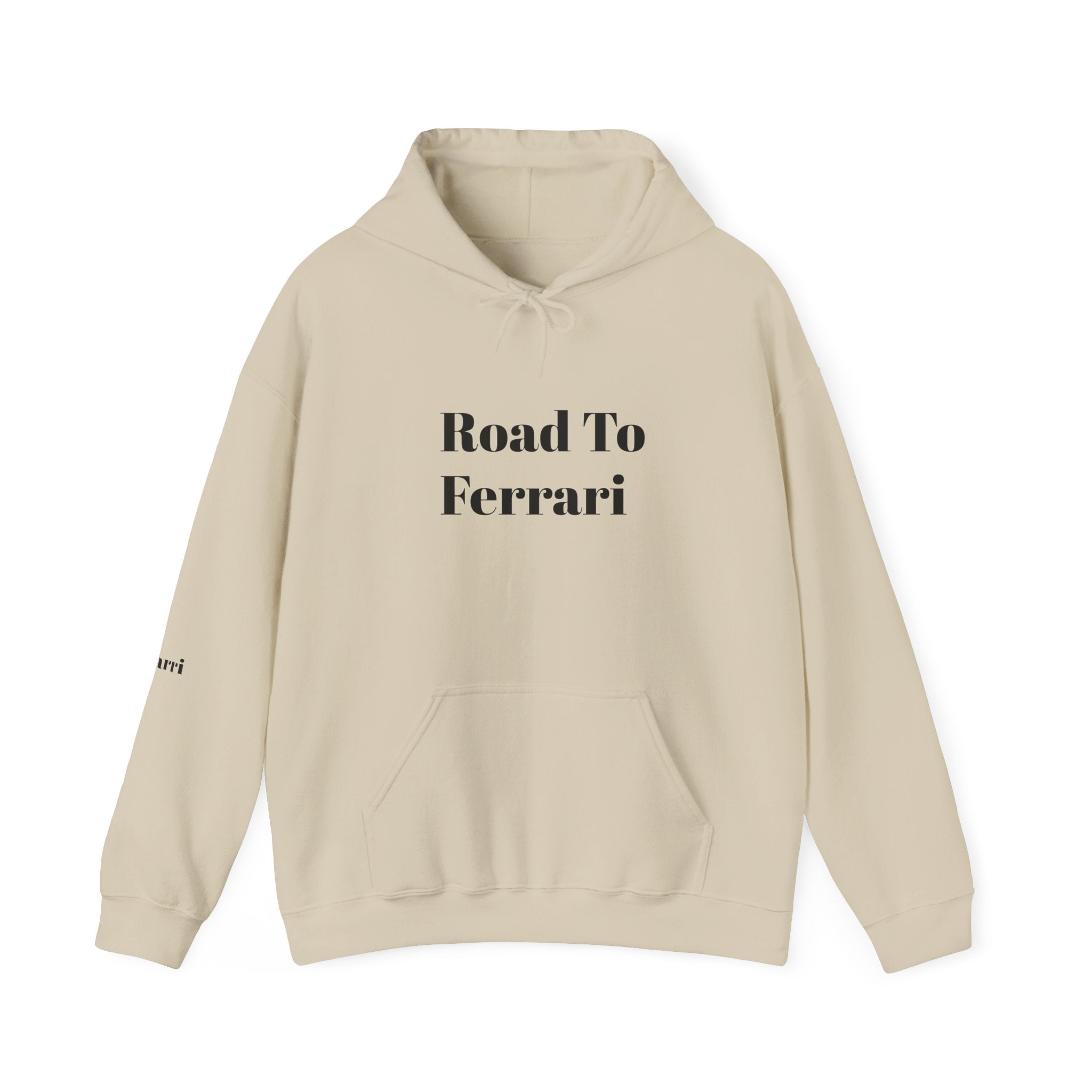 Hoodie — “Road To Ferrari” Minimalist Graphic Hoodie
