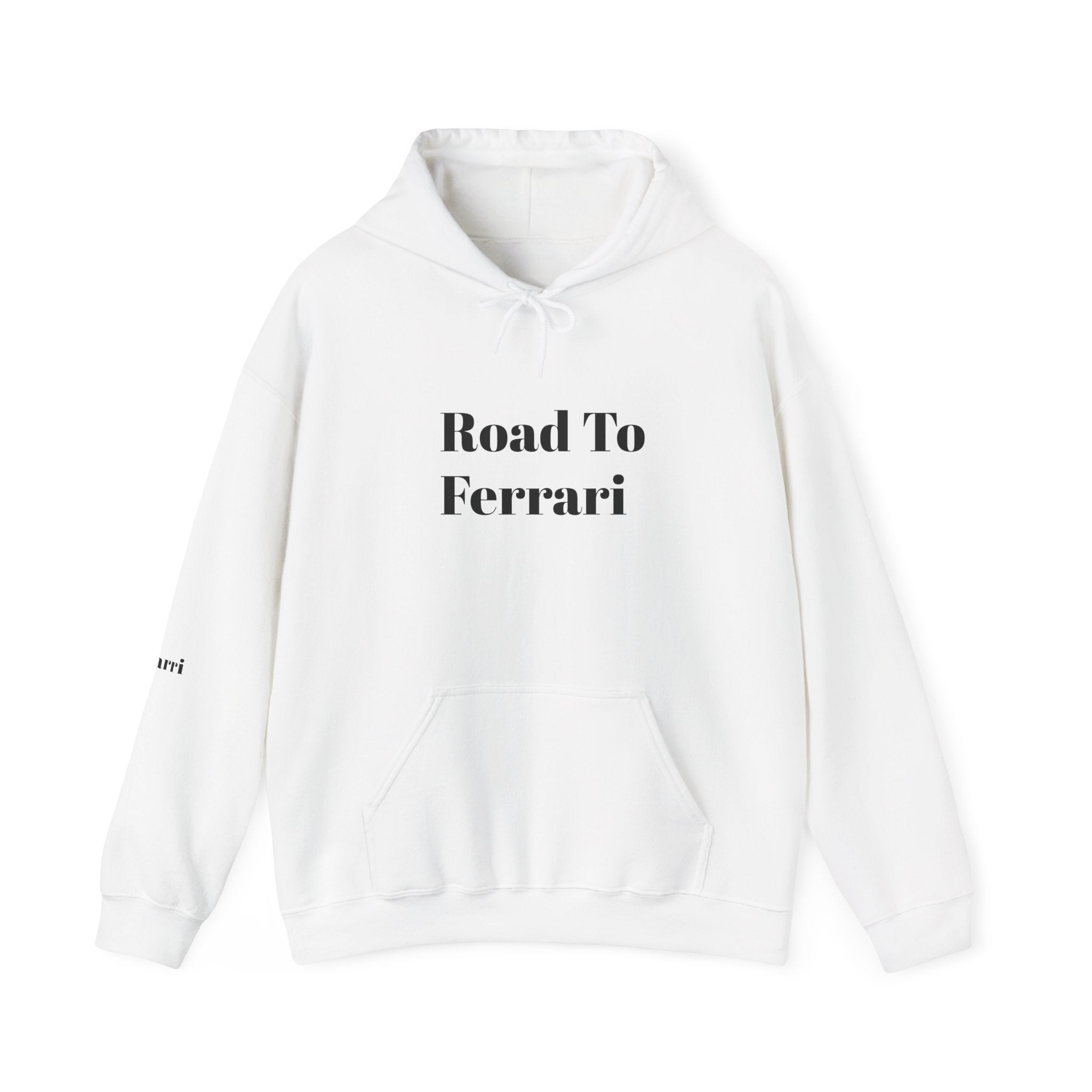 Hoodie — “Road To Ferrari” Minimalist Graphic Hoodie